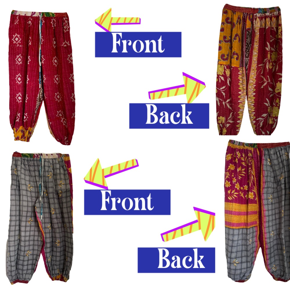 Reversible Kantha  trousers ( regular)