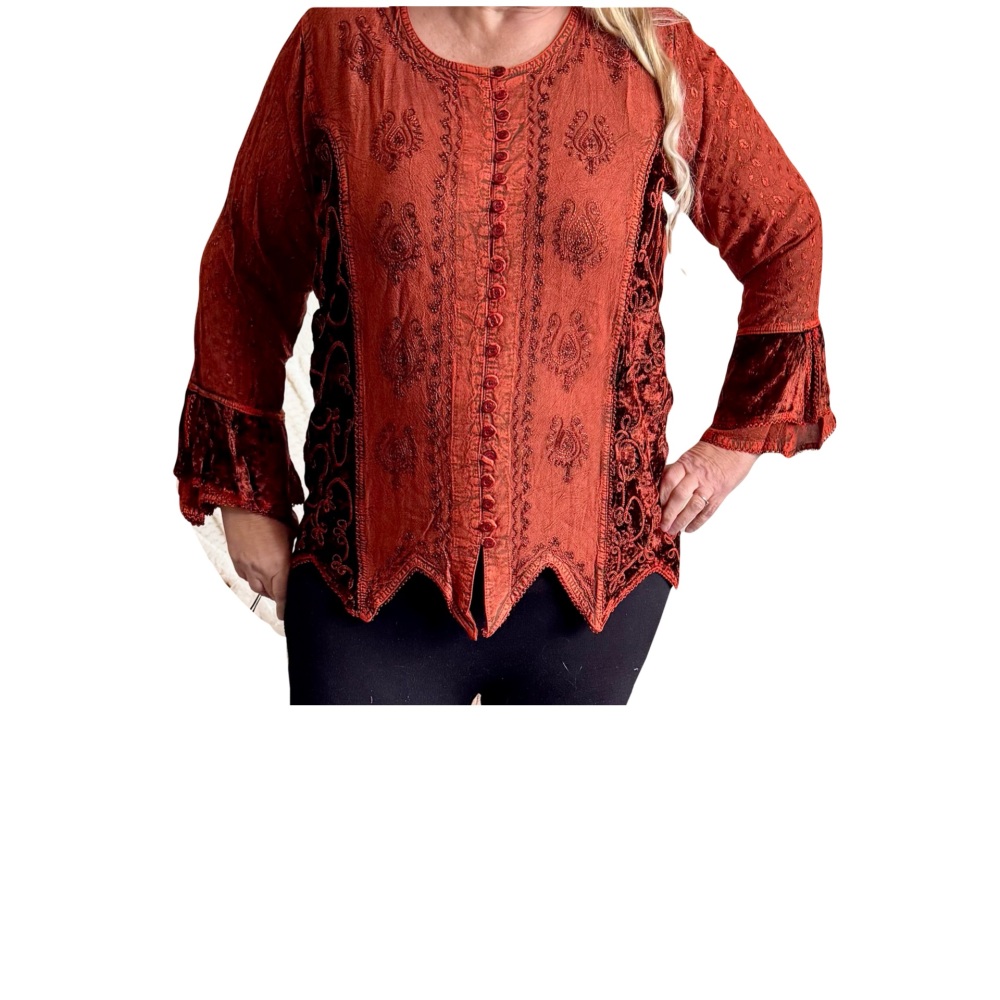 Gorgeous Kaya hippy top with pixie hem ( 50 inches bust)