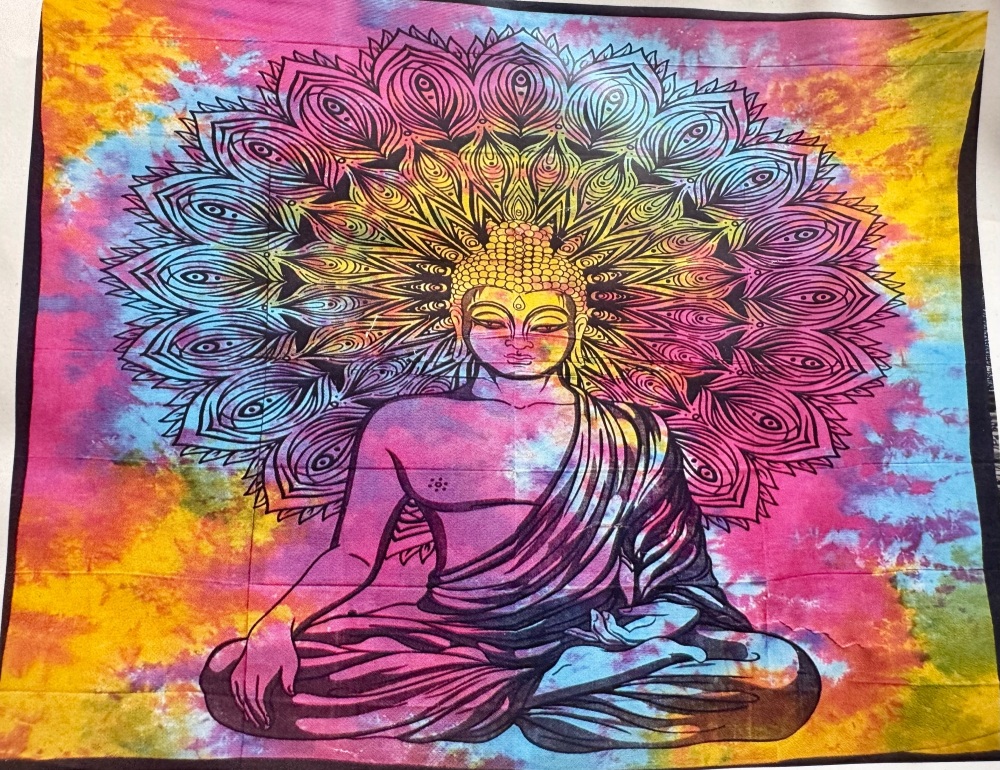 Double Peaceful Buddha  throw or wall hanging