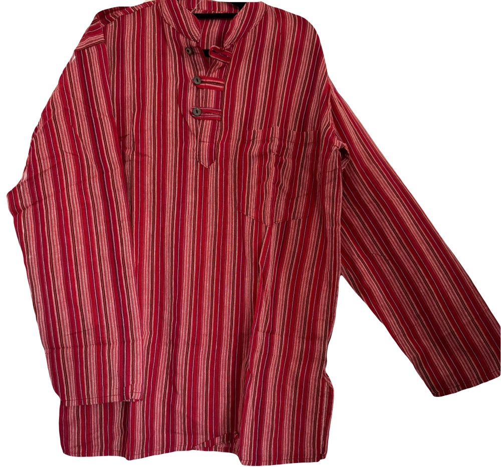 Long sleeved red strips  hippy shirt