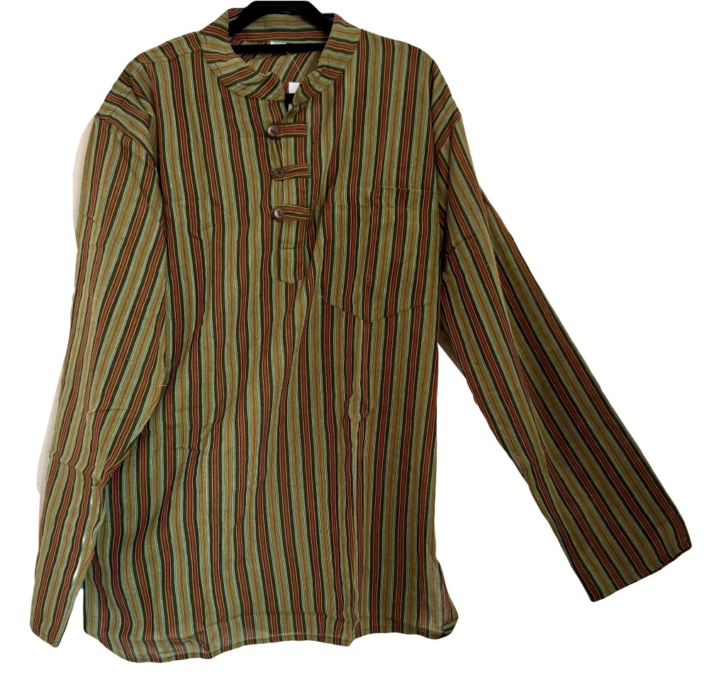 Long sleeved  green/yellow hippy shirt