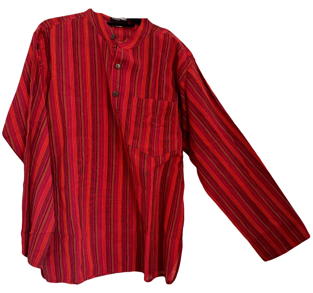 Long sleeved  deep red hippy shirt