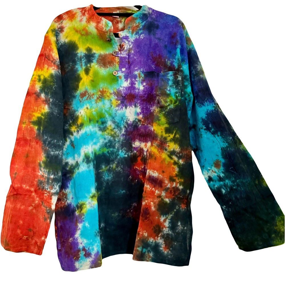 Long sleeved  tie dye  hippy shirt
