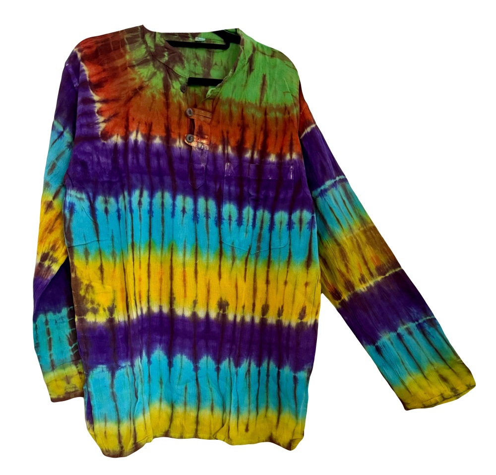 Long sleeved  tie dye  hippy shirt