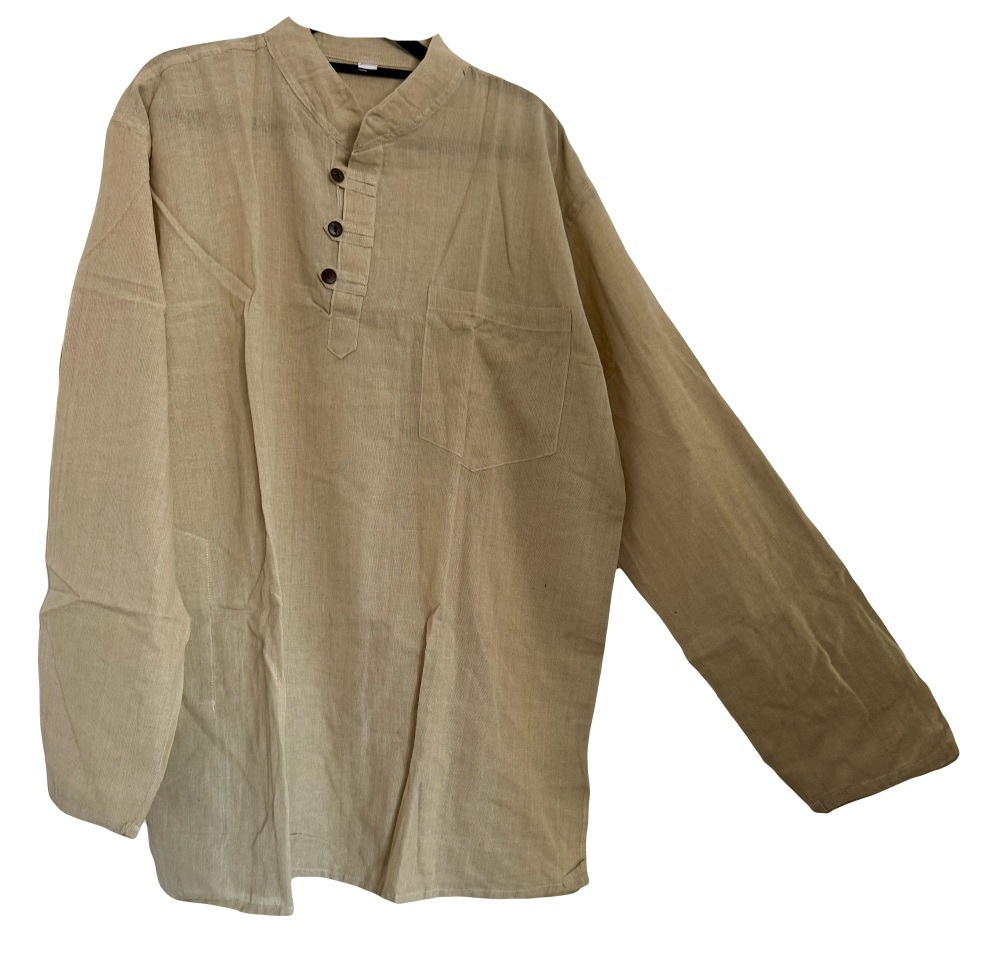 Long  sleeved cream hippy shirt