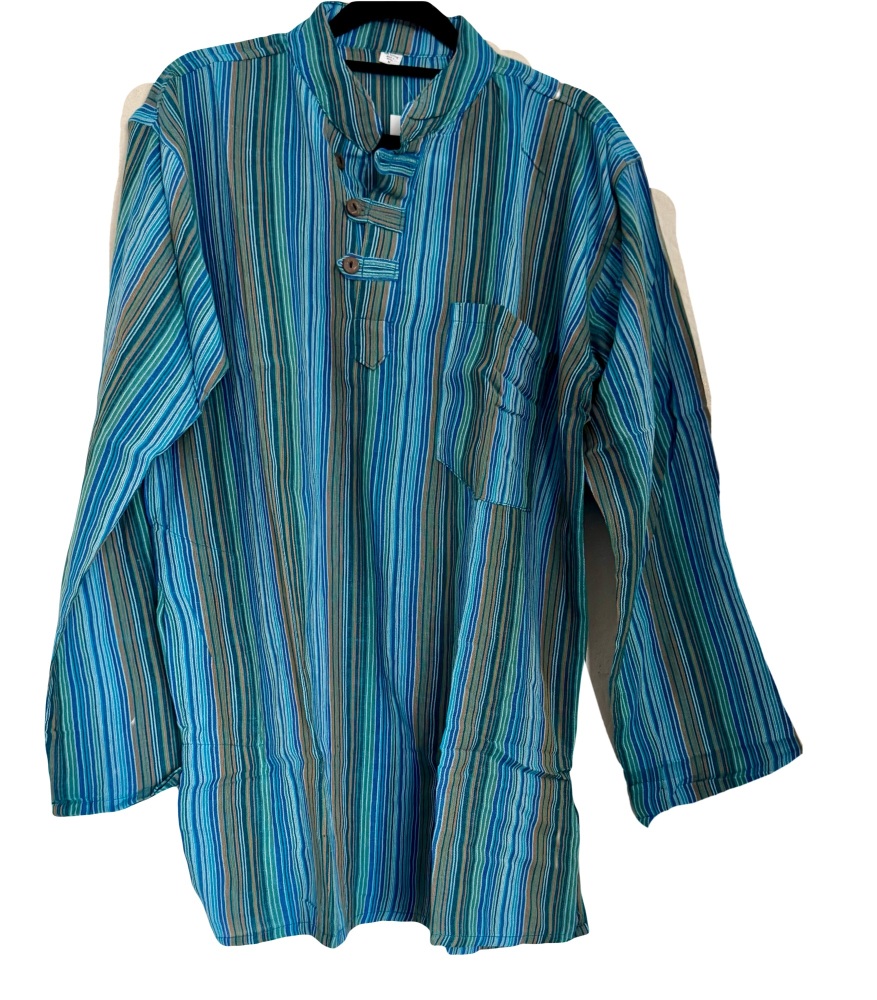 Long sleeved  turquoise hippy shirt