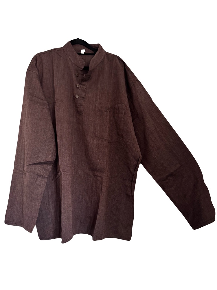 Long sleeved  plain brown hippy shirt