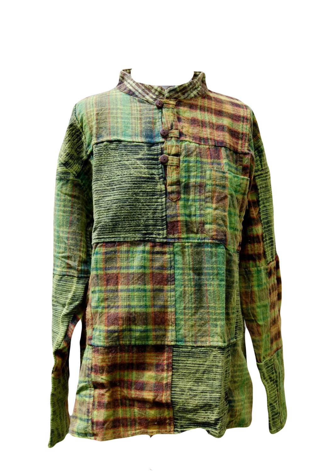 Long  sleeved thicker patchwork hippy shirt
