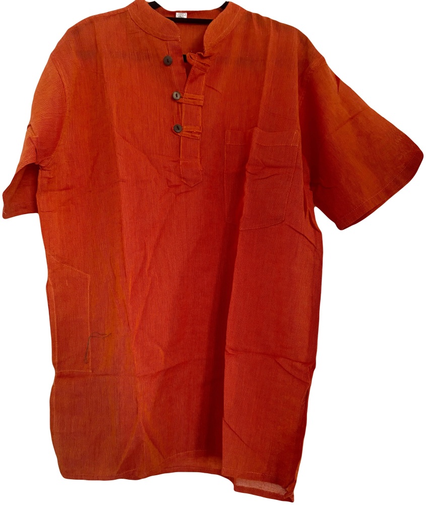 Short sleeved plain orange hippy shirt