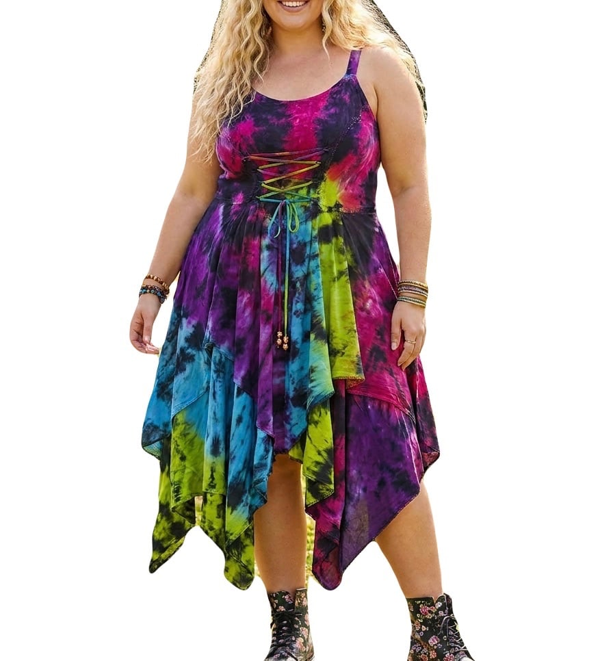 Fantasia tiered pixie hem dress [14-20, 20-24]