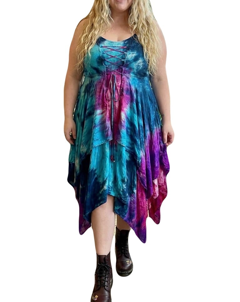 Fantasia tiered pixie hem dress [14-20, 20-24]