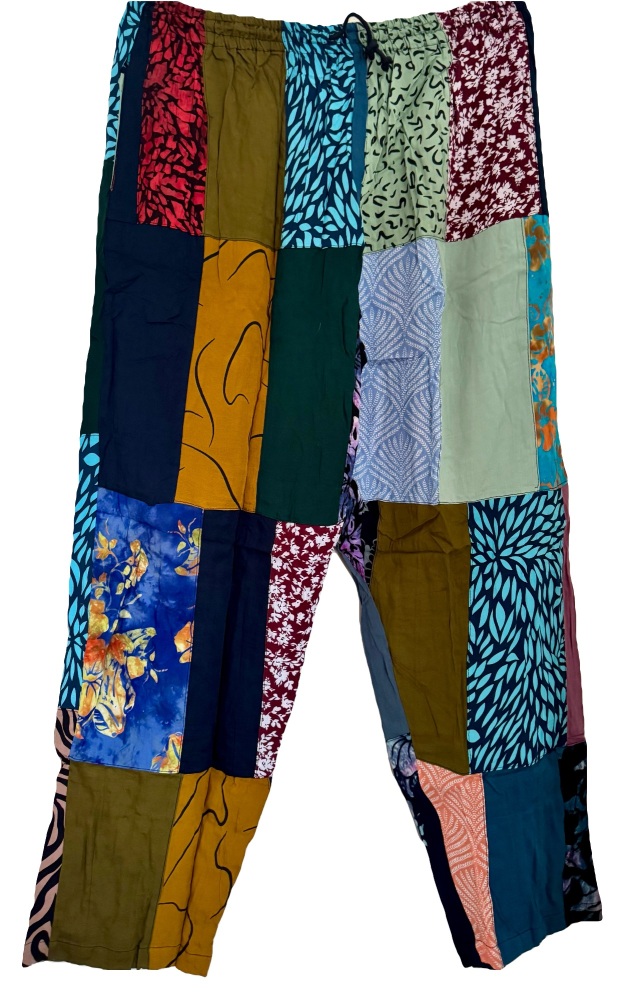 Patchwork funky hippy trousers ( 32-46 inches waist )