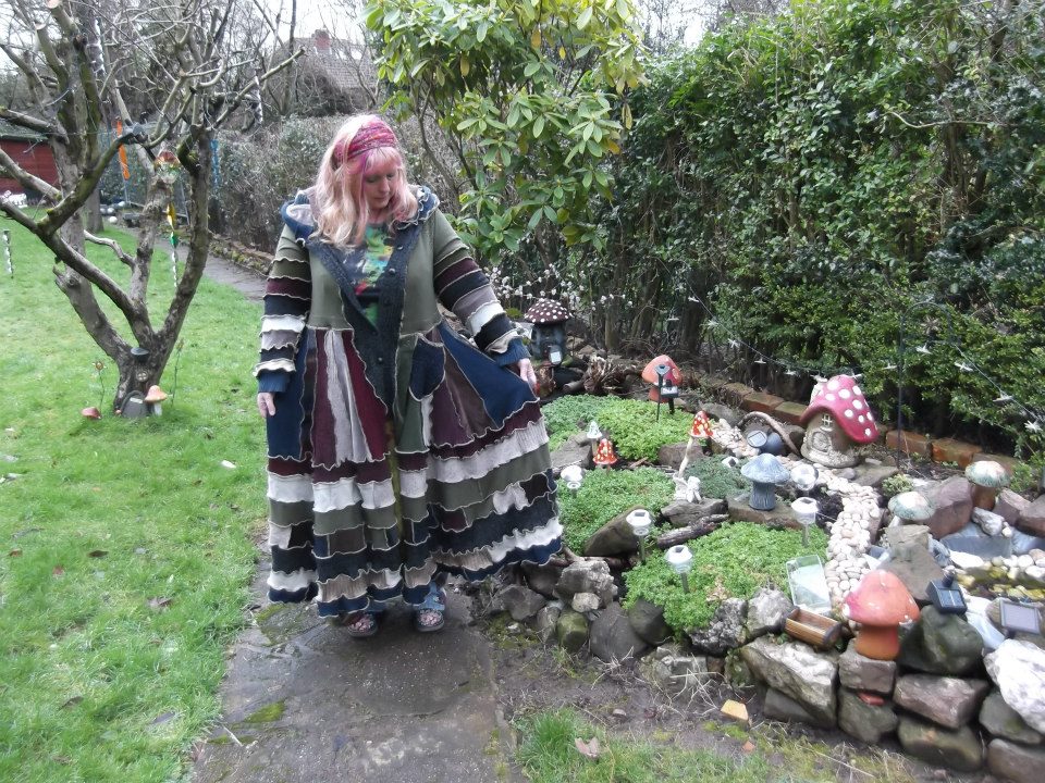 Gorgeous forest fae upcycled one of a kind pixie hooded sweater coat size 2
