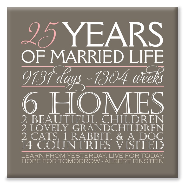 Our Anniversary personalised anniversary canvas gift