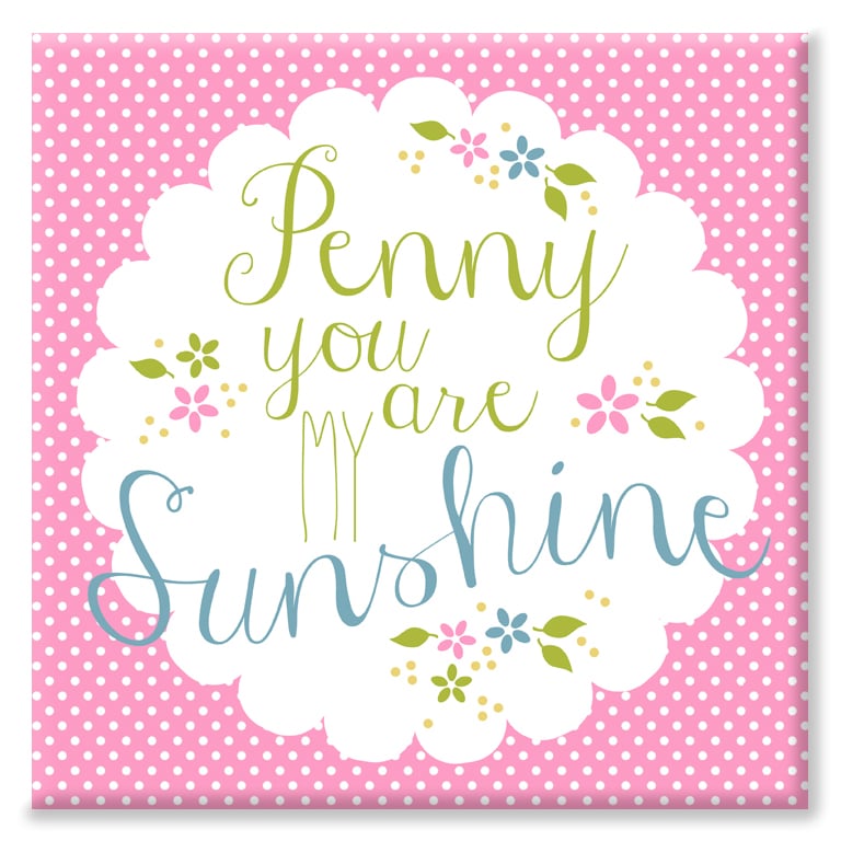 You Are My Sunshine personalised canvas print gift