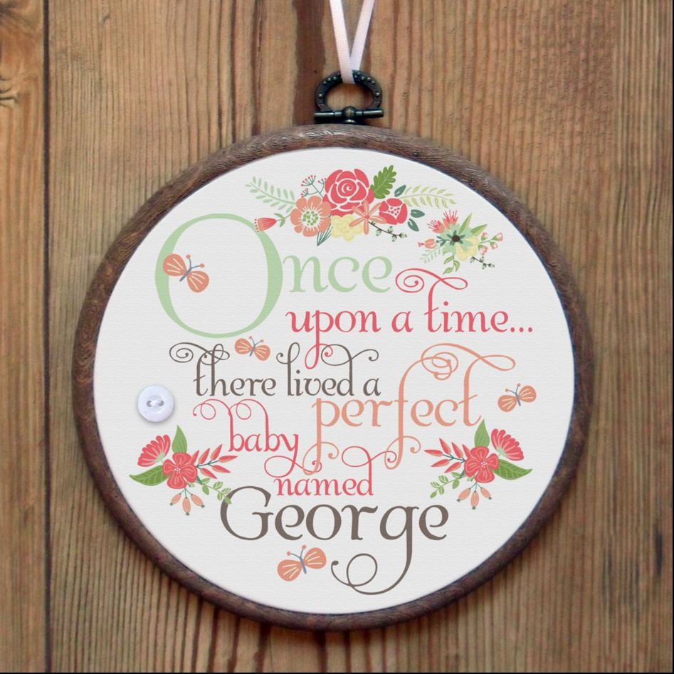 Unique unusual personalised gift embroidery hoop print