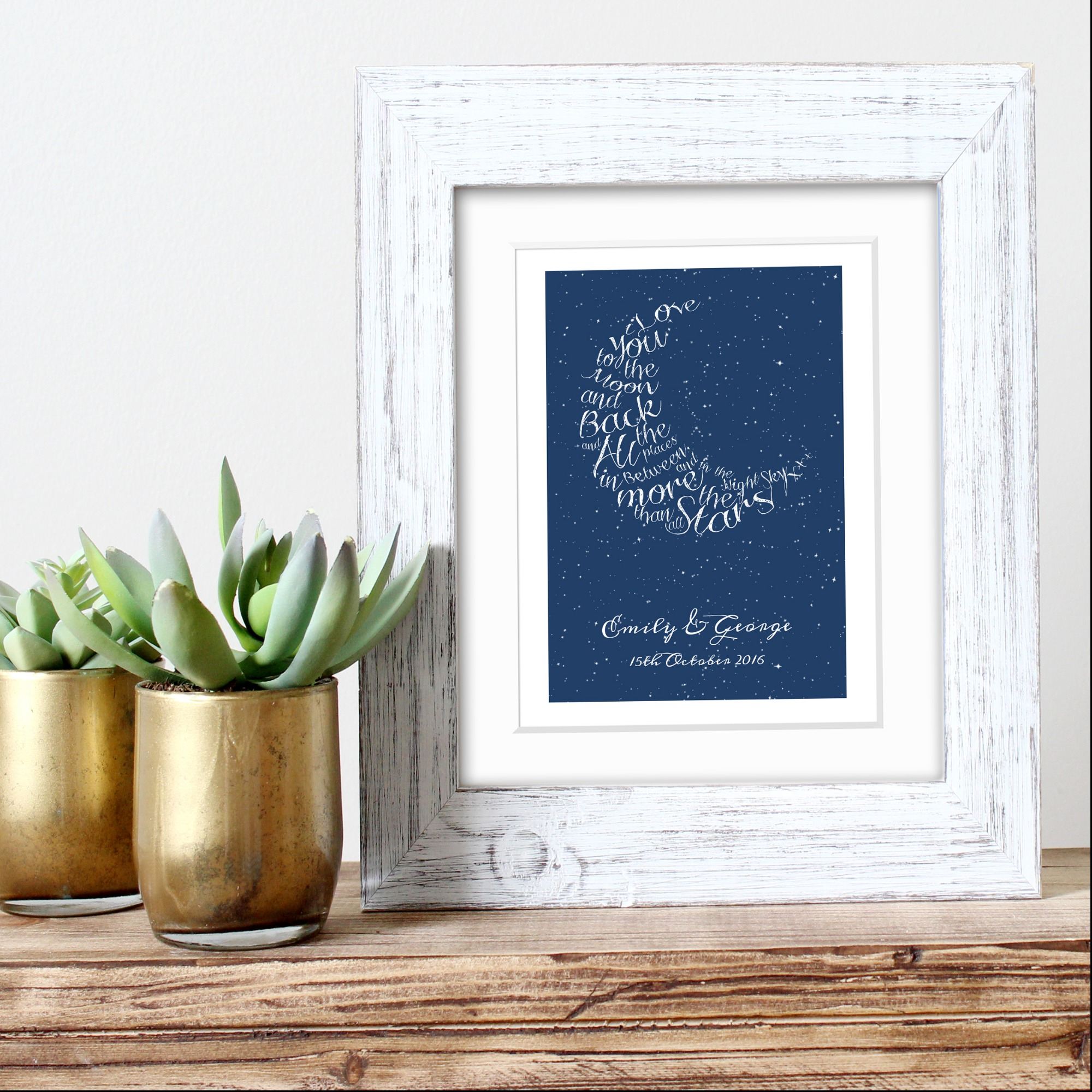Written in the Stars personalised word art romantic gift