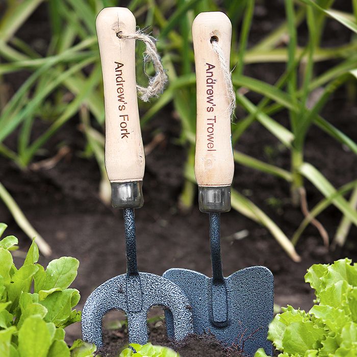 Personalised Garden Fork & Trowel Set personalised keepsake garden set