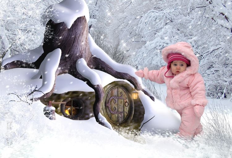 Winter Hideaway Christmas fantasy photo portrait