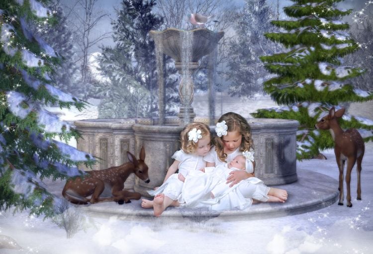 Make A Wish Christmas fantasy photo portrait