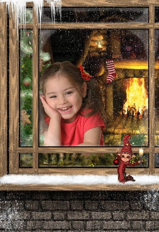 Christmas Window snow fantasy photo portrait gift
