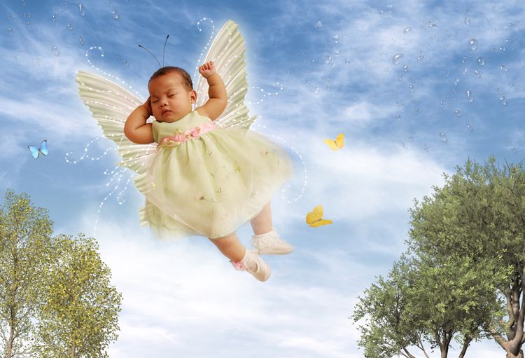 Sleepy Butterfly fantasy photo portrait