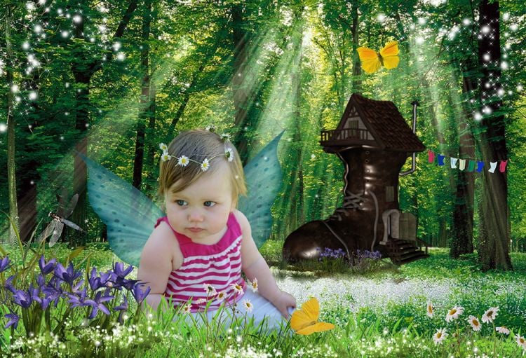 Fairytale Boot woman who lived in a shoe fairy tale fantasy photo portrait