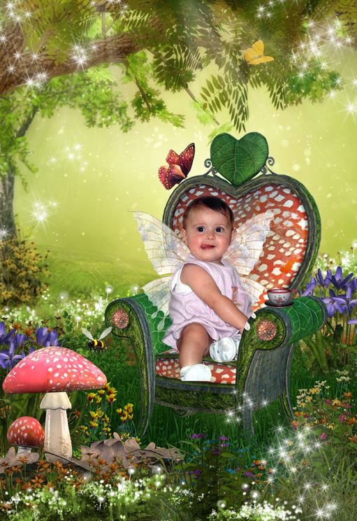 Toadstool Throne fantasy photo portrait