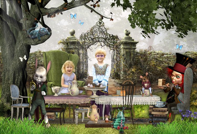 Mad hatter tea party Alice in Wonderland fairy tale fantasy photo portrait gift