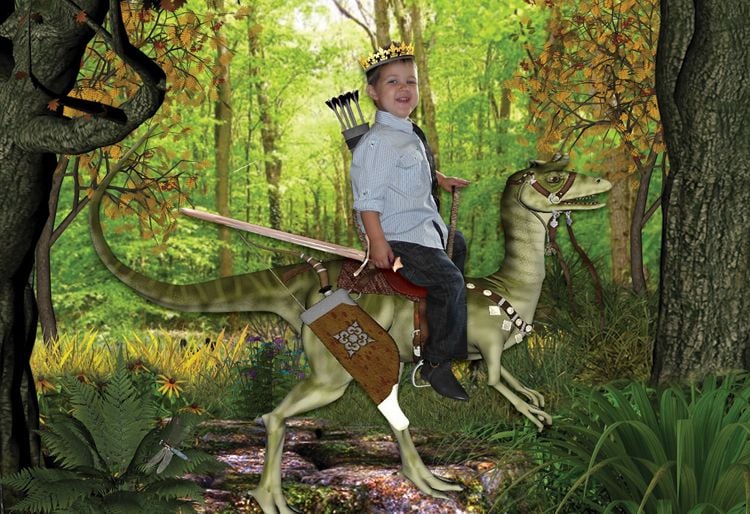 King of the Forest dinosaur personalised photo fantasy gift