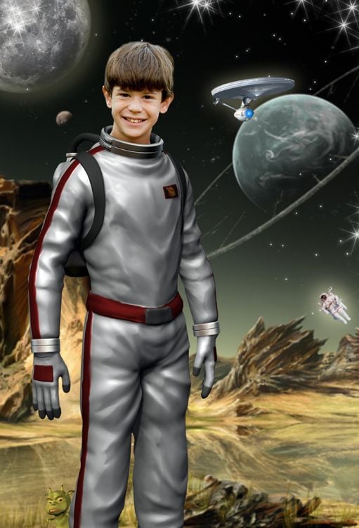 Spaceman fantasy photo portrait gift