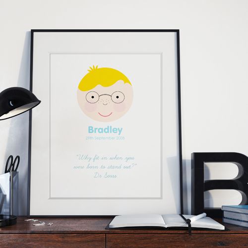 Happy Faces personalised child's print
