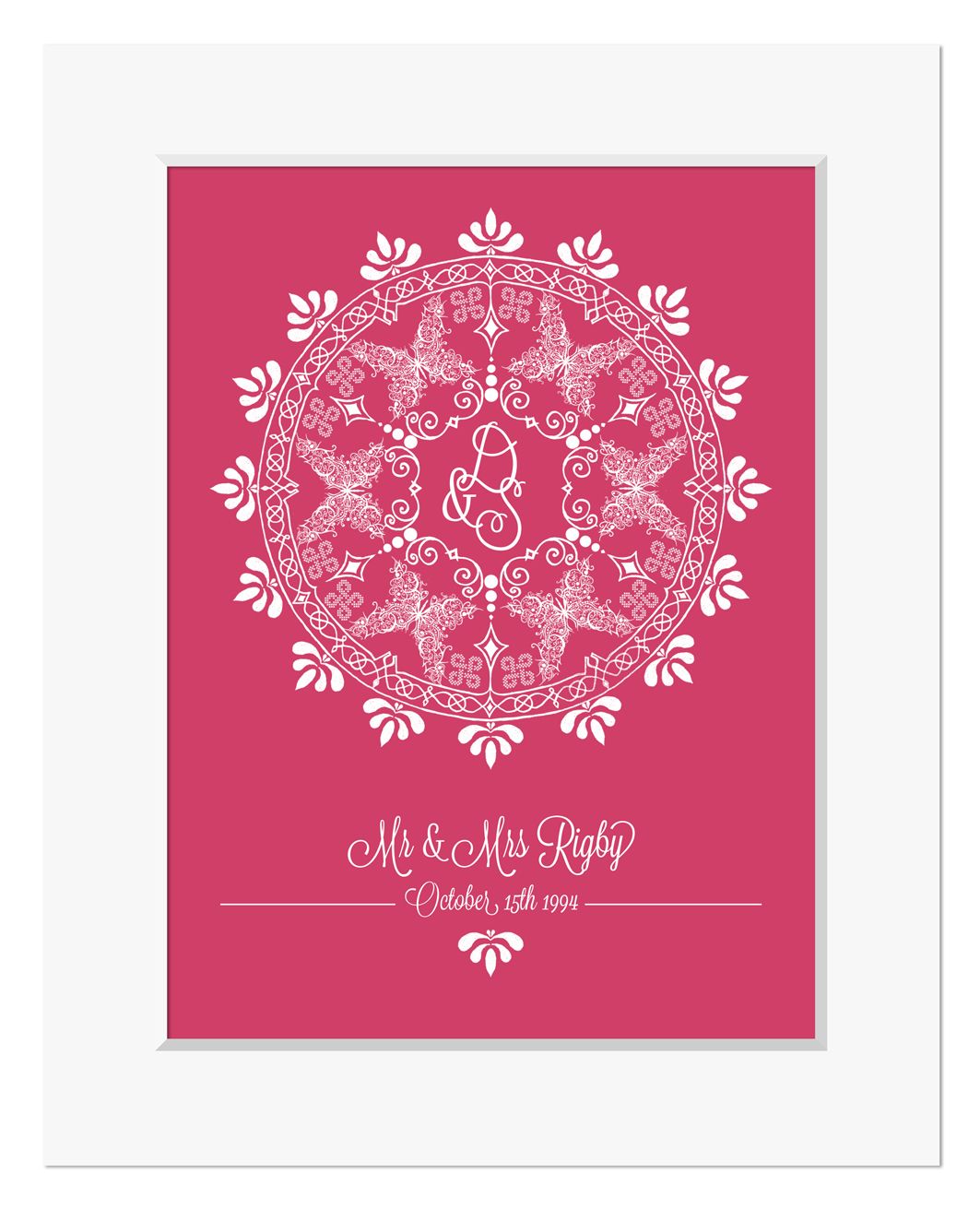 Wedding Butterflies personalised love print romantic gift