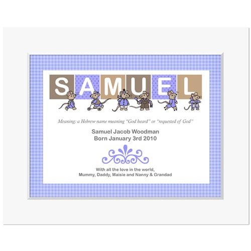 Mouse meaning of name personalised christening gift LS