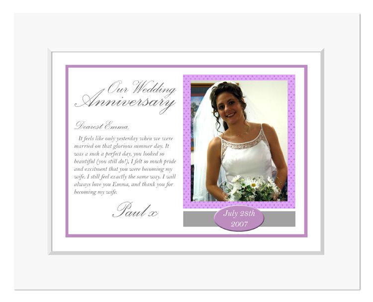 Wedding personalised message photo print