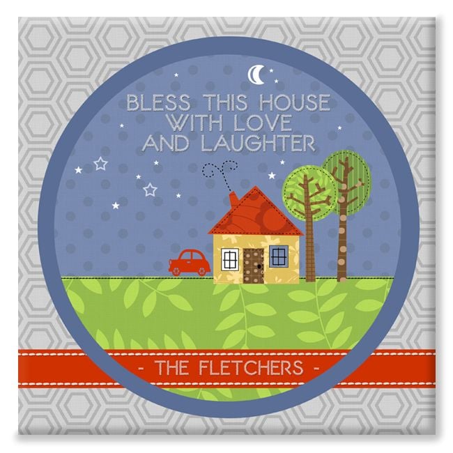 Bless This House personalised canvas gift