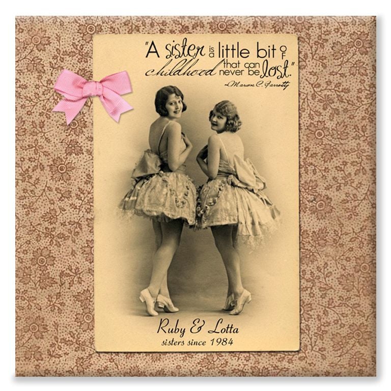 Vintage Sisters personalised canvas print
