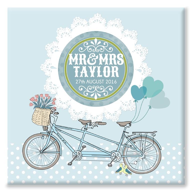 Bicycle Built for Two personalised canvas print gift