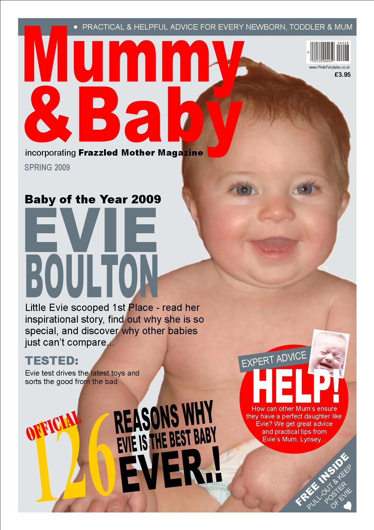 Mummy and Baby personalised spoof parenting magazine cover gift