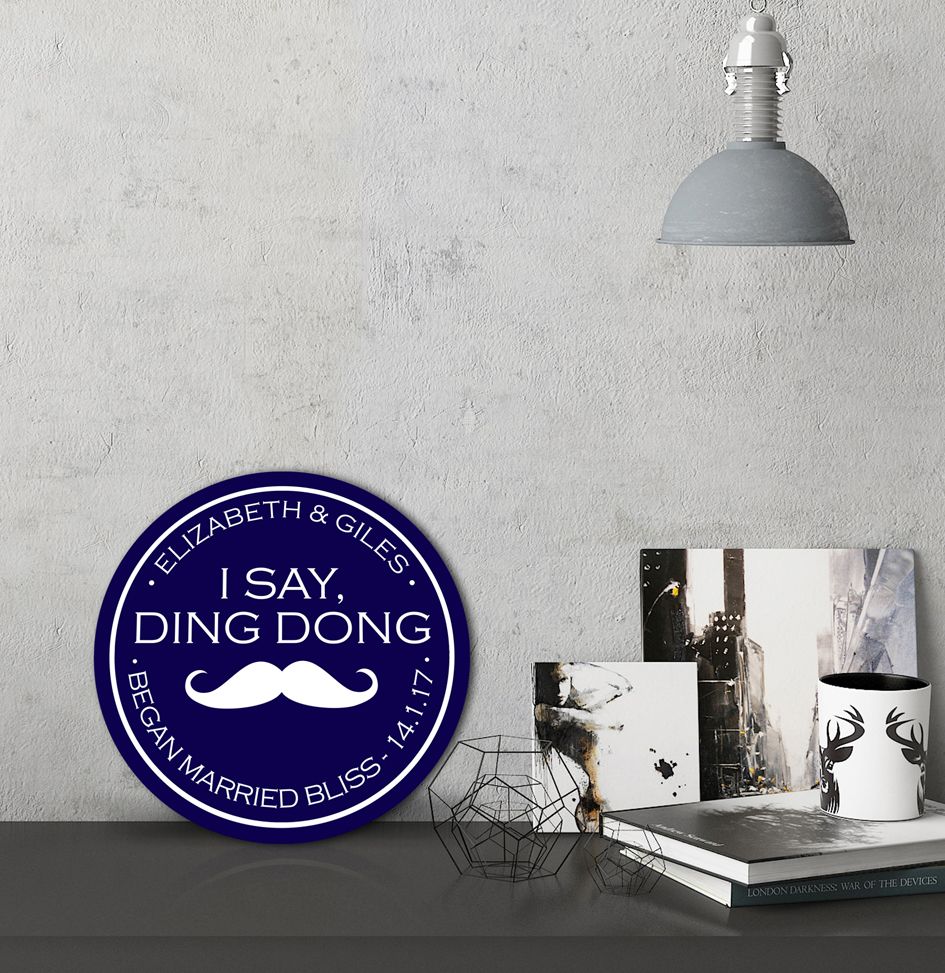 Personalised wall sign plaque round circular wedding gift