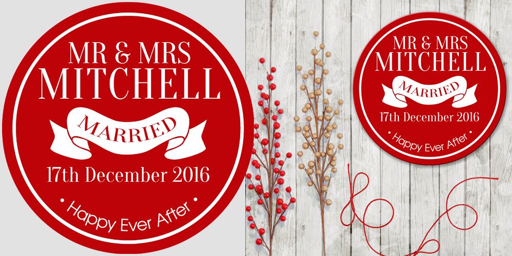 Personalised acrylic circular sign wall plaque wedding gift