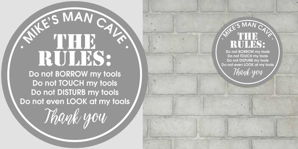 Personalised acrylic man cave wall plaque street sign father's day gift