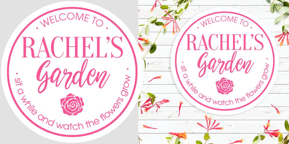 Personalised garden gift exterior round acrylic wall plaque mum mothers day gift