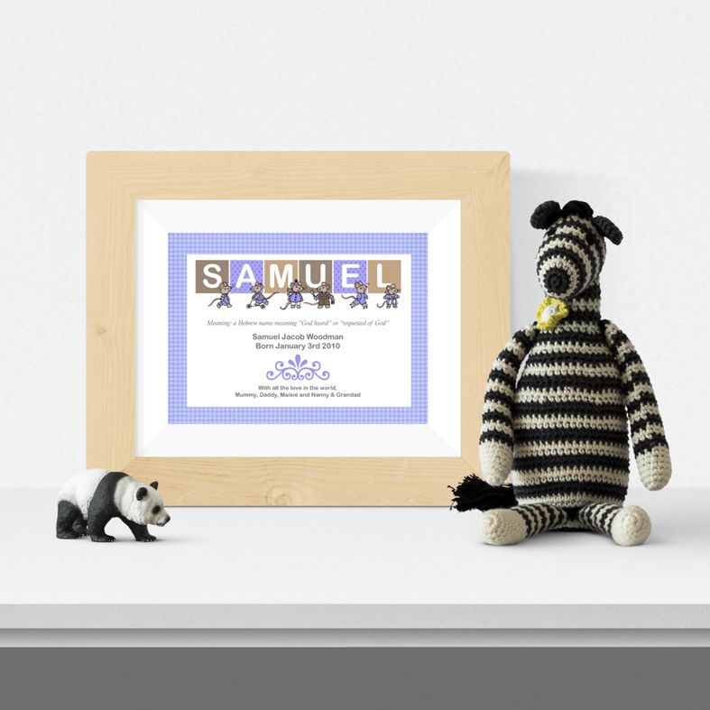 Mouse personalised new baby naming gift