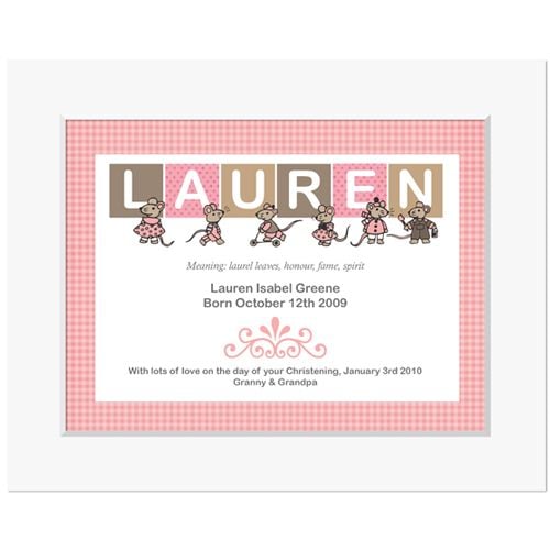 Mouse meaning of name personalised christening gift LS
