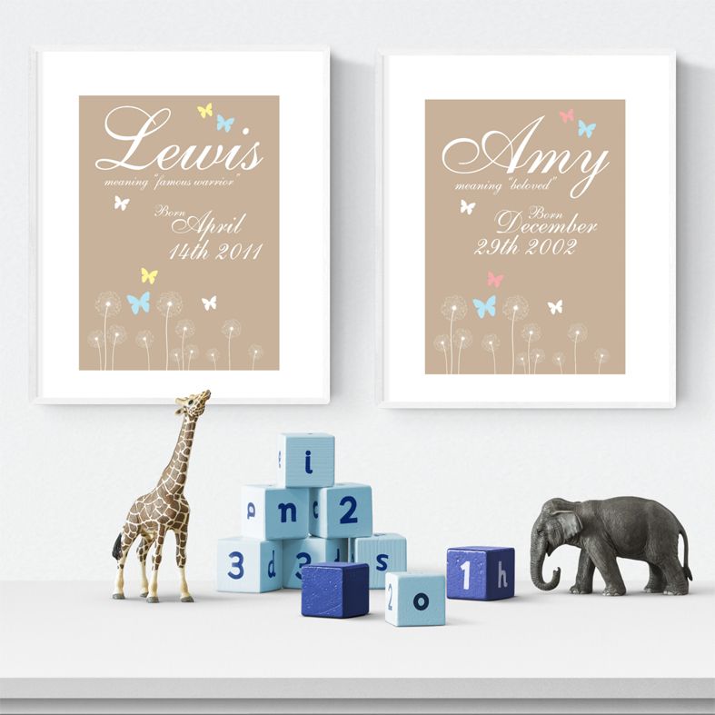 Dandelion personalised meaning of name print