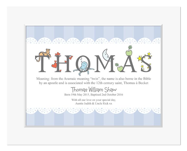Alphabet personalised meaning of name print