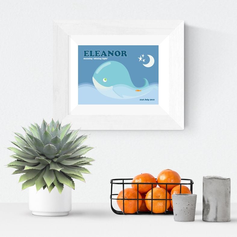 Whale name meaning nursery baby print