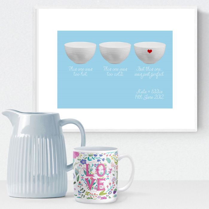 Bowls personalised love print