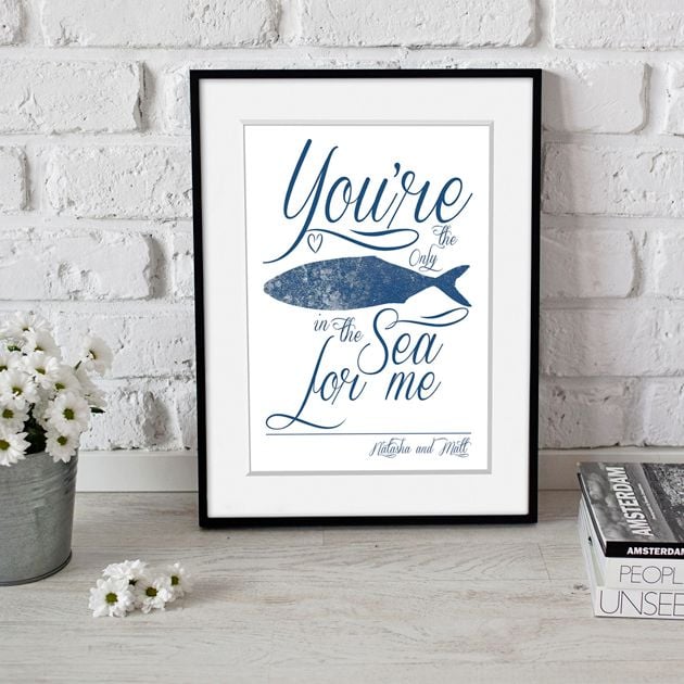 Only Fish in the Sea personalised word art love print